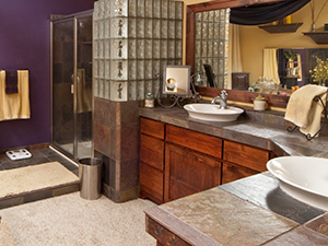 cleaned and sanitized slate bathroom